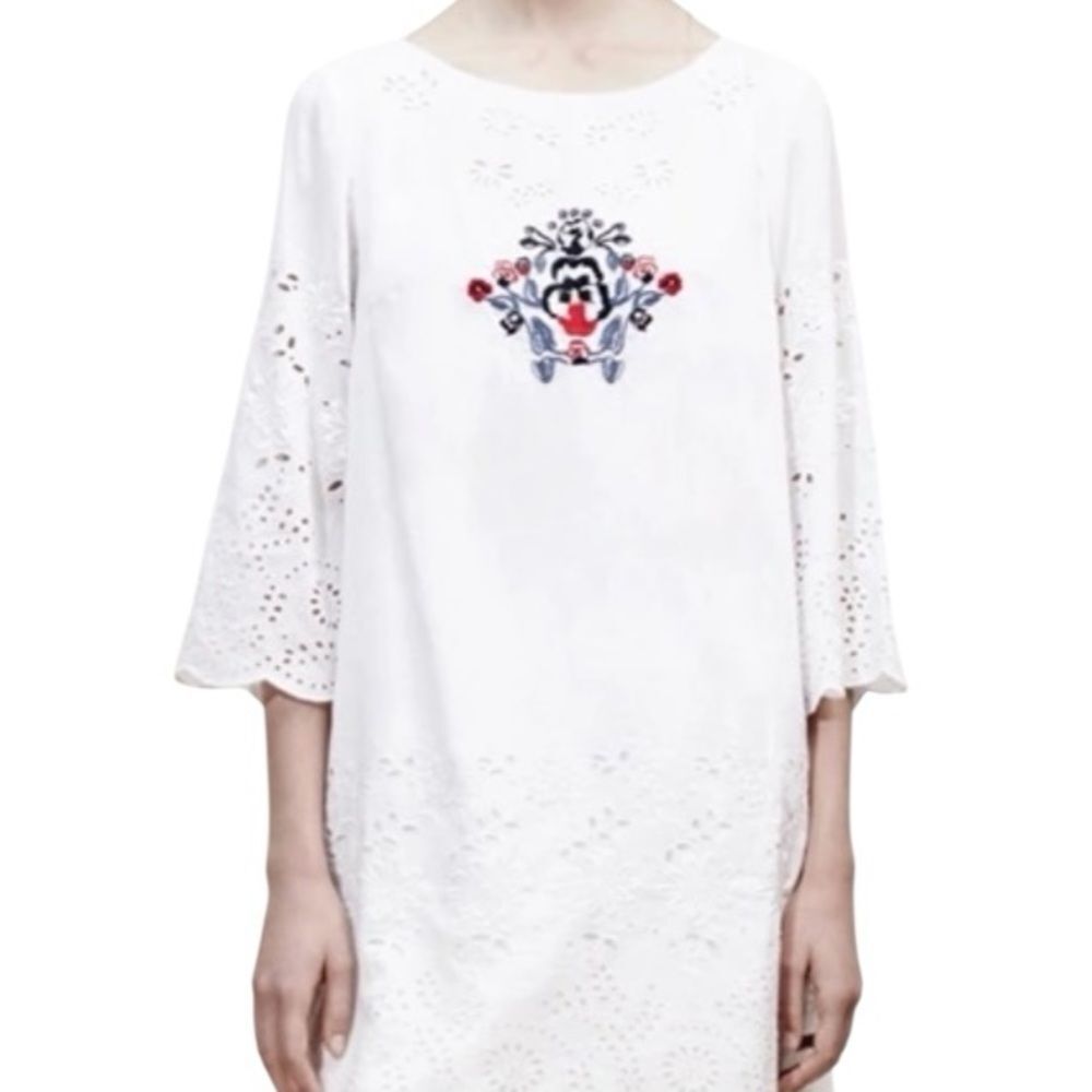 SUNO White Dress with Floral Embroidery 📦
